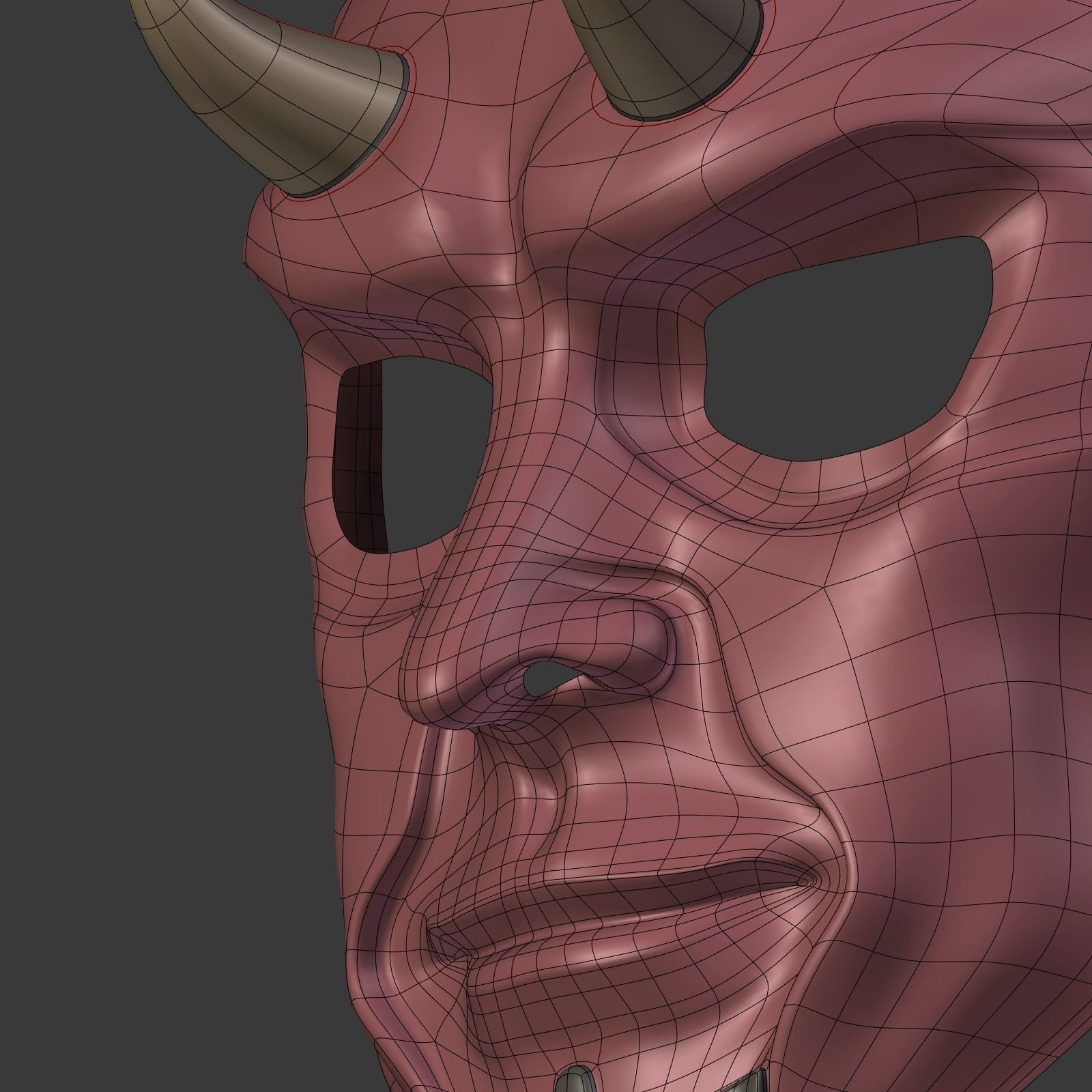 Devil Mask Low-poly 3D model_16