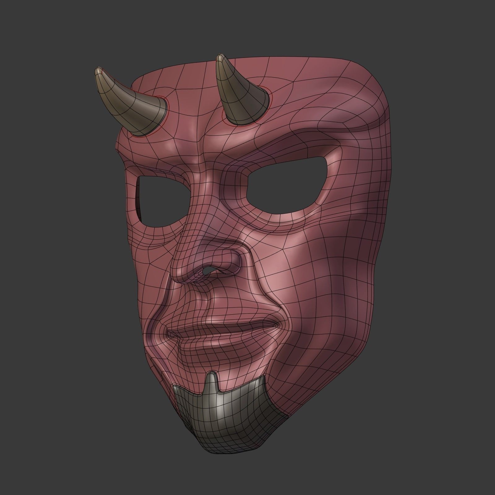 Devil Mask Low-poly 3D model_6
