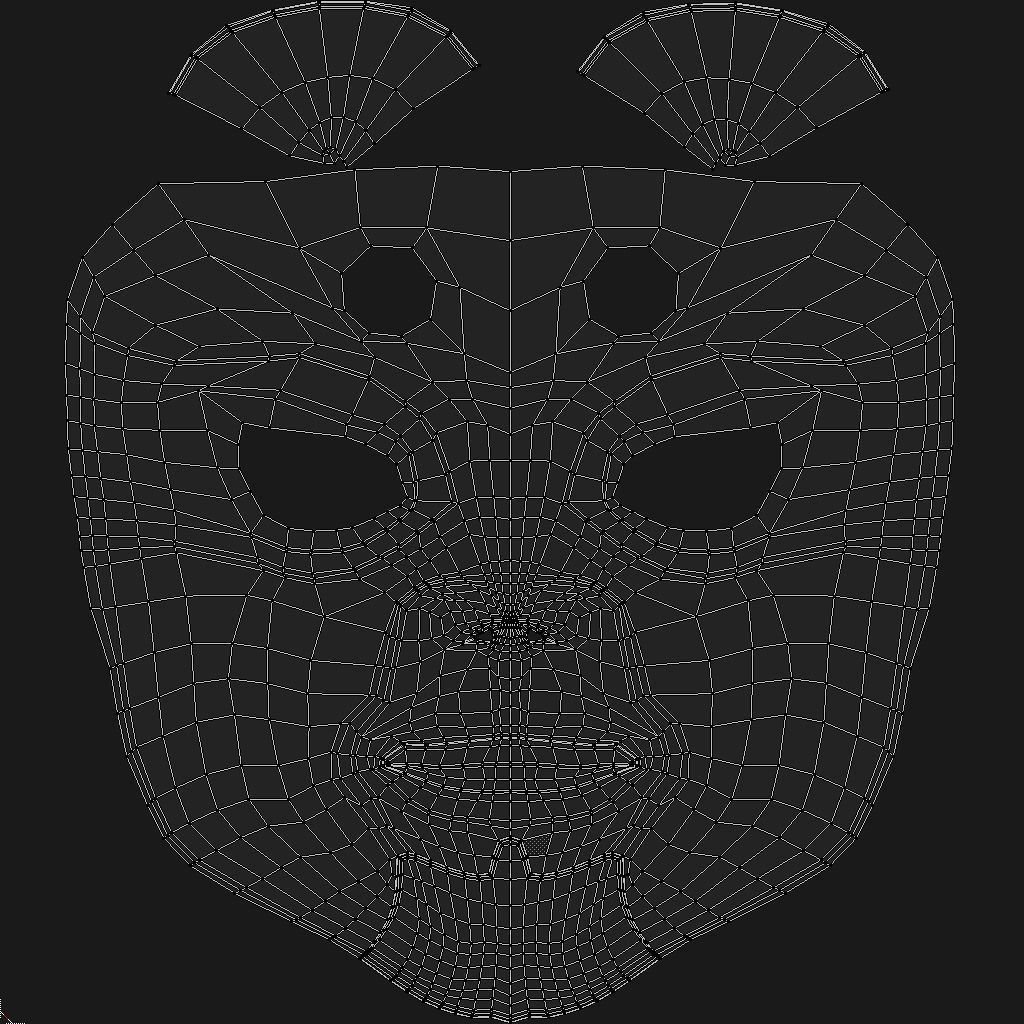 Devil Mask Low-poly 3D model_19
