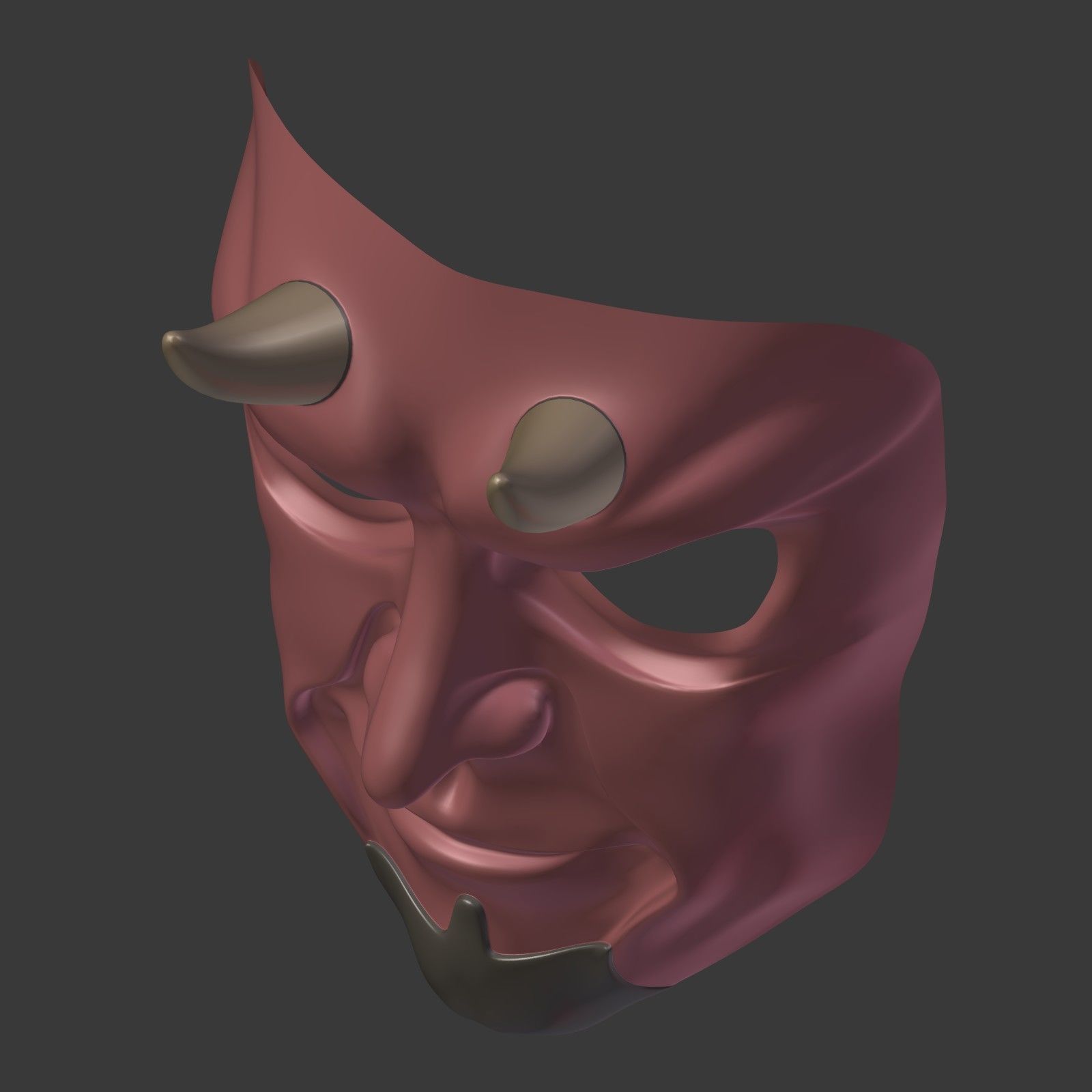 Devil Mask Low-poly 3D model_9