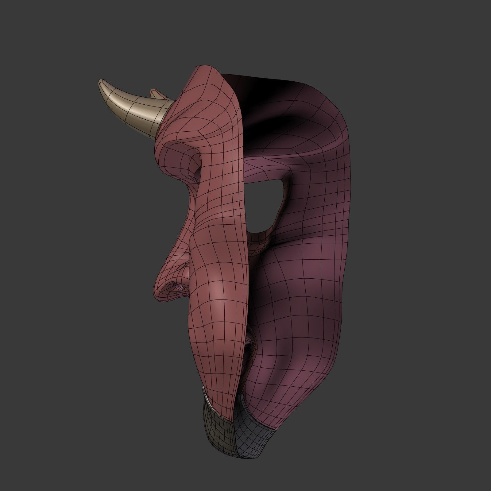 Devil Mask Low-poly 3D model_14