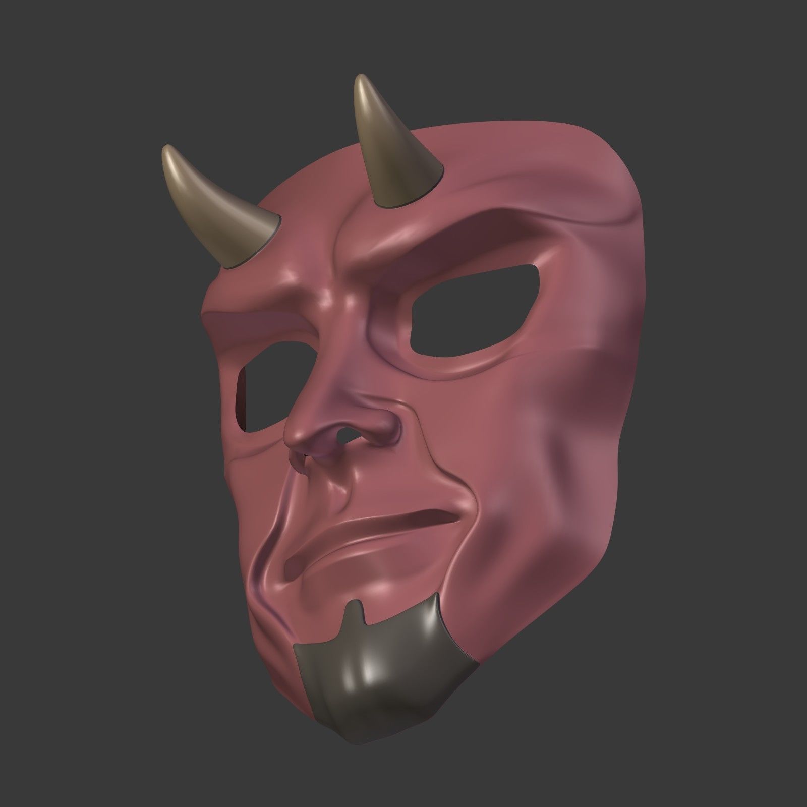 Devil Mask Low-poly 3D model_11