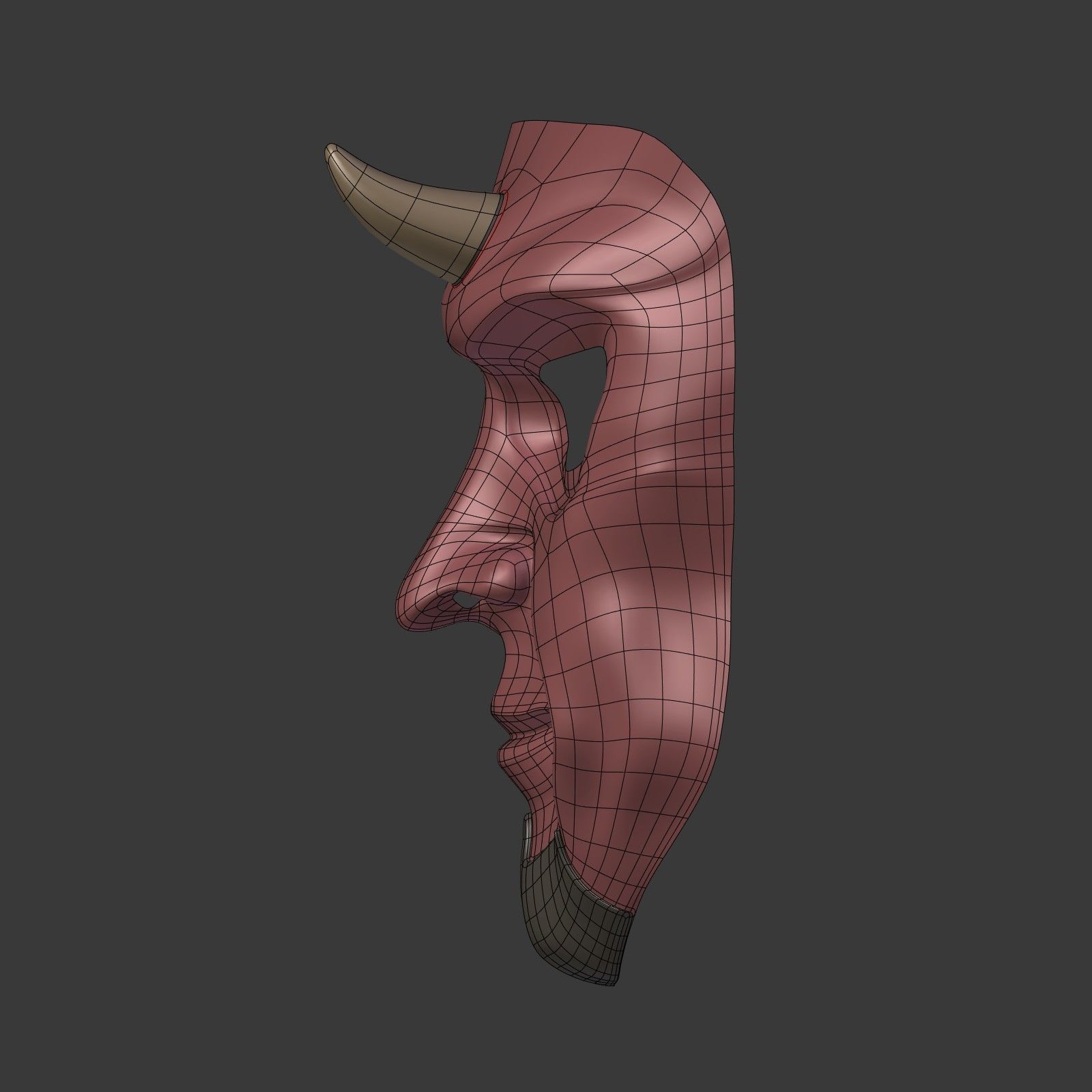 Devil Mask Low-poly 3D model_8