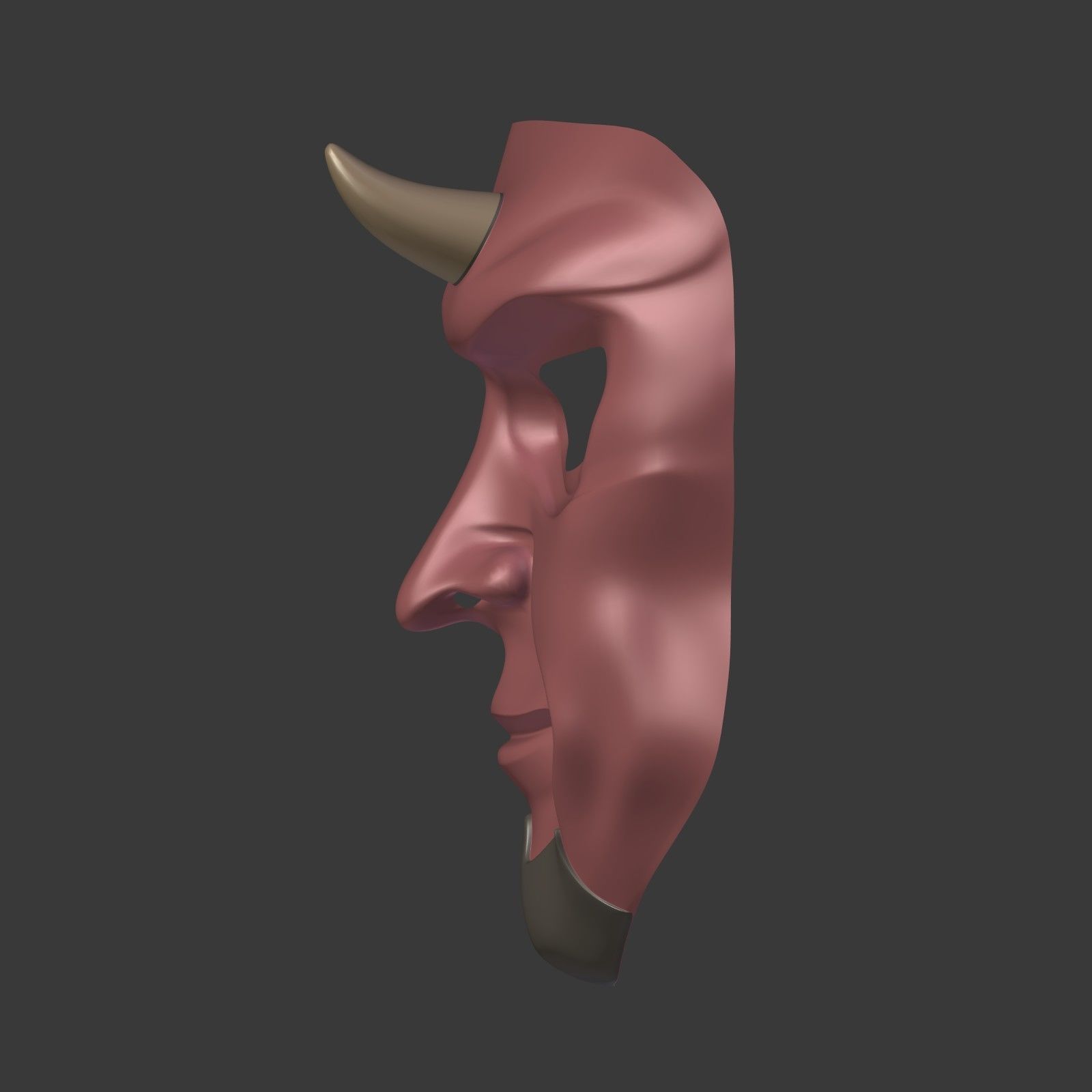 Devil Mask Low-poly 3D model_7