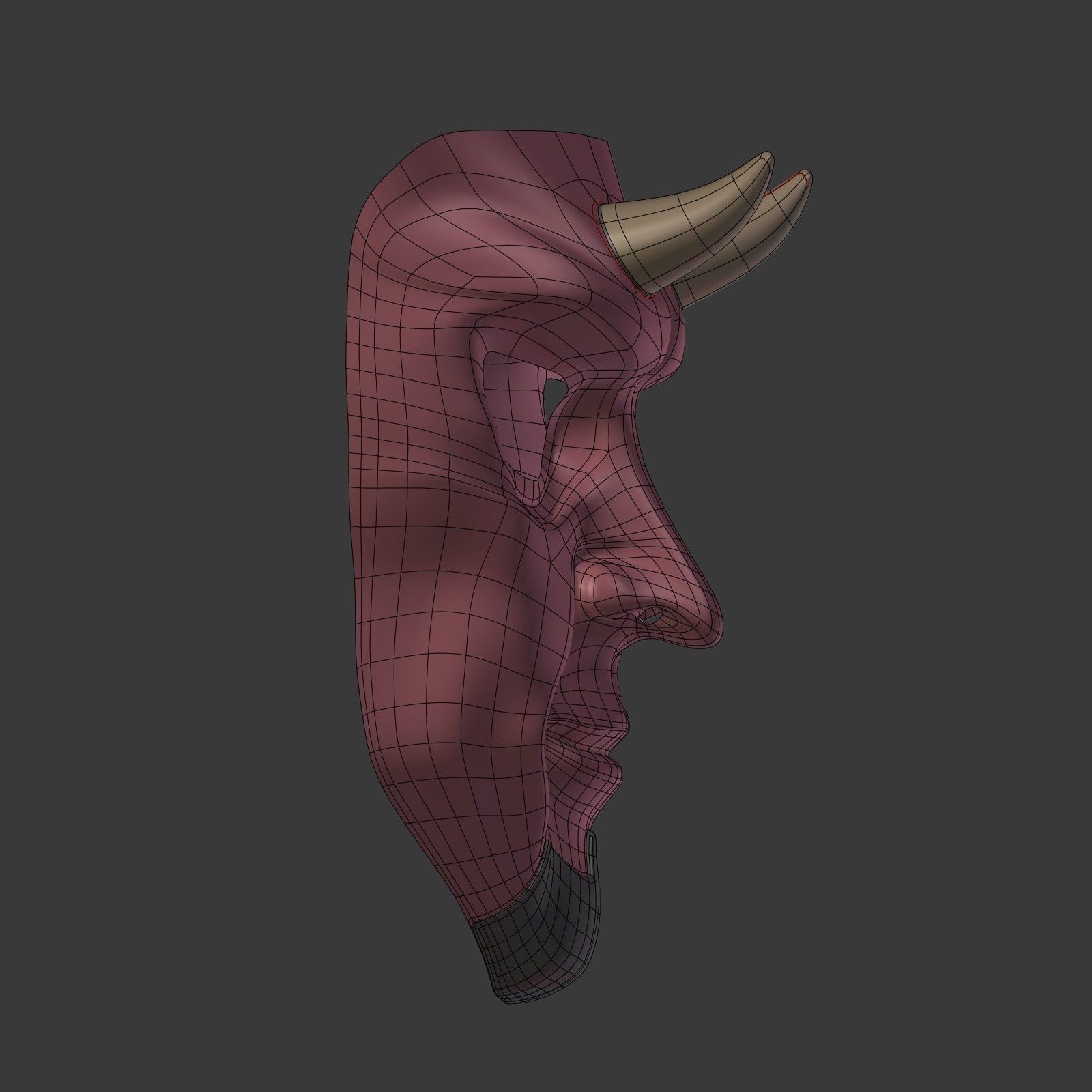 Devil Mask Low-poly 3D model_18