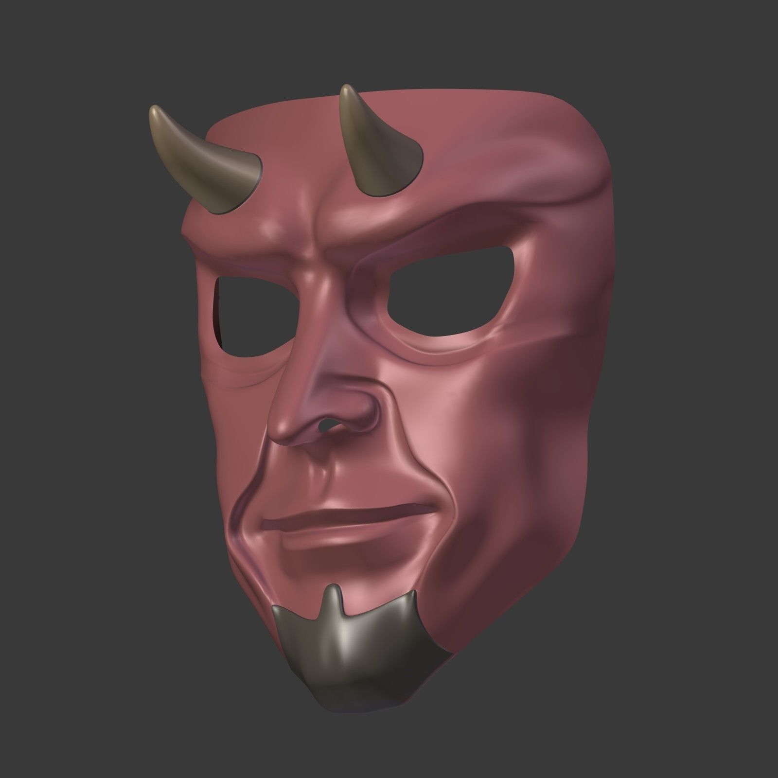 Devil Mask Low-poly 3D model_5