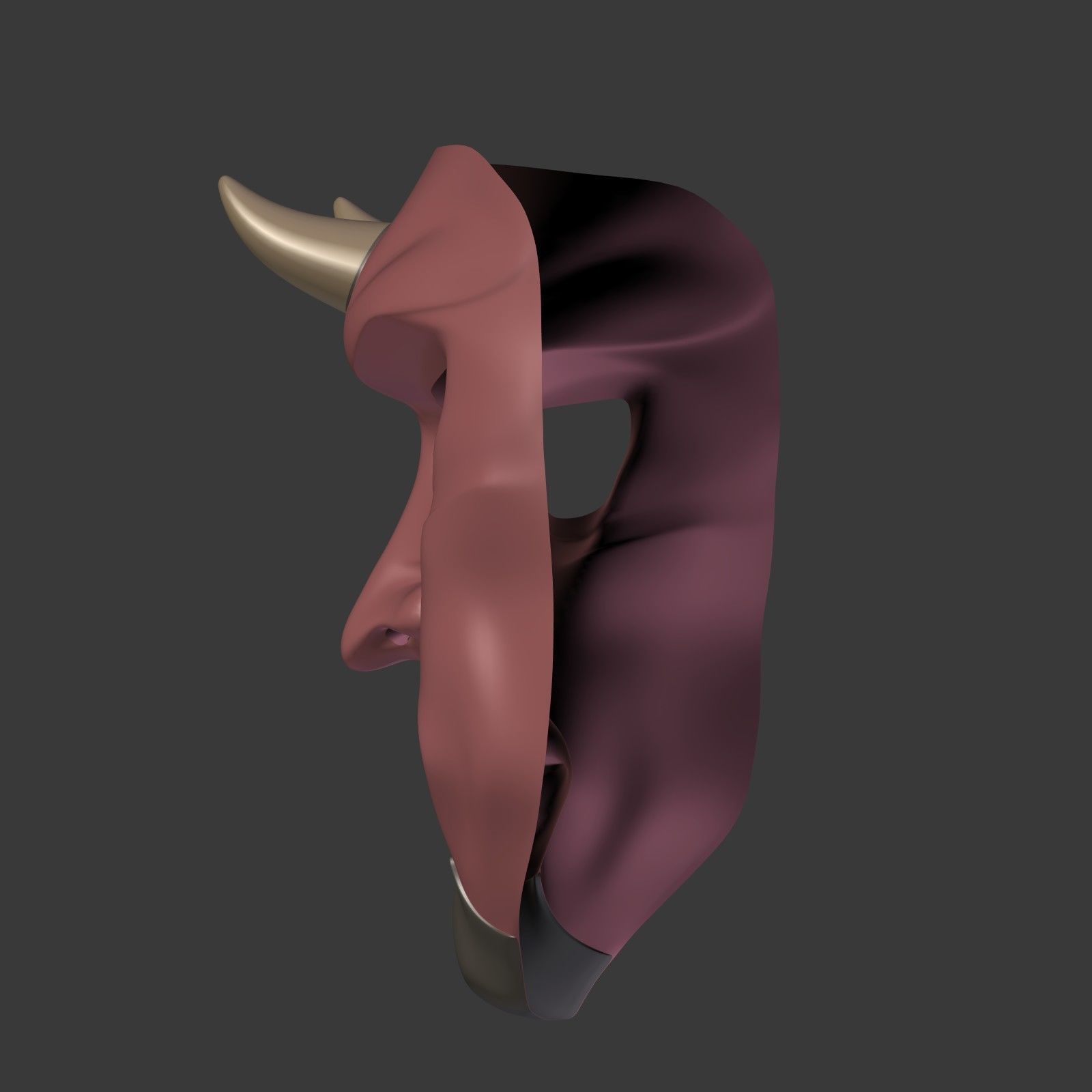 Devil Mask Low-poly 3D model_13