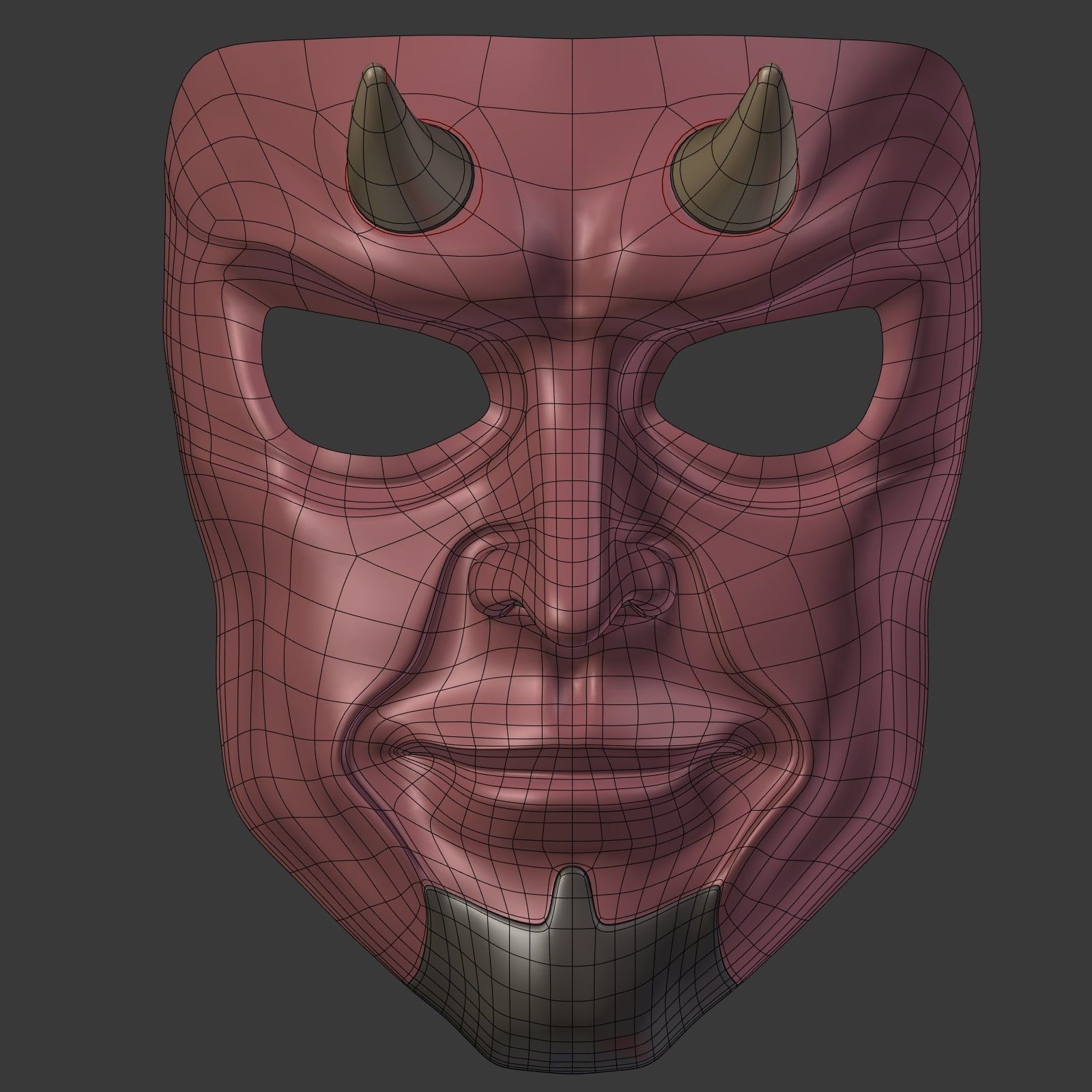 Devil Mask Low-poly 3D model_4