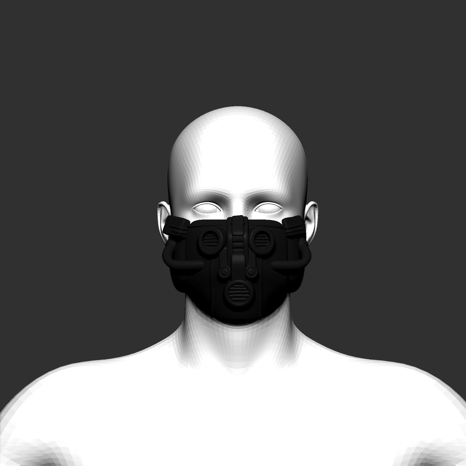 Gas mask helmet 3d model scifi Low-poly 3D model_5