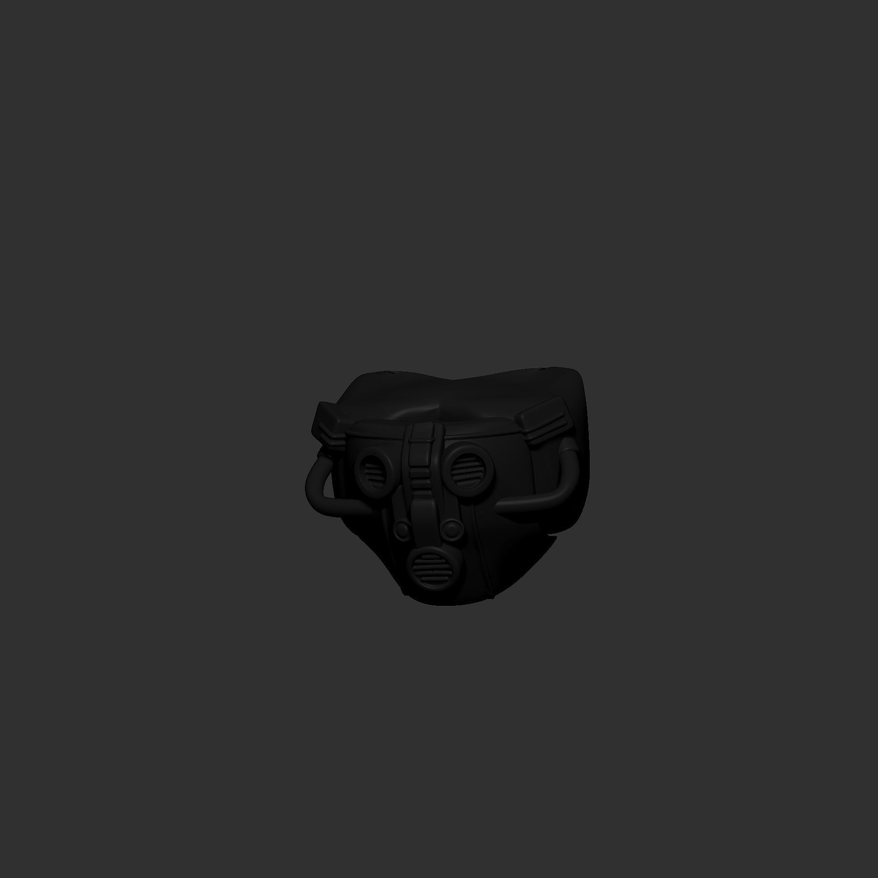 Gas mask helmet 3d model scifi Low-poly 3D model_4