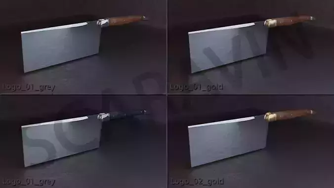 Chopper knife Laguiole style Low-poly 3D model