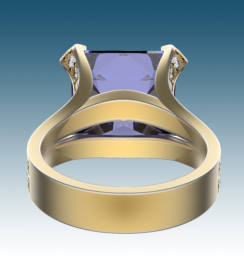 Ring Four Ribbons 3D print model_6