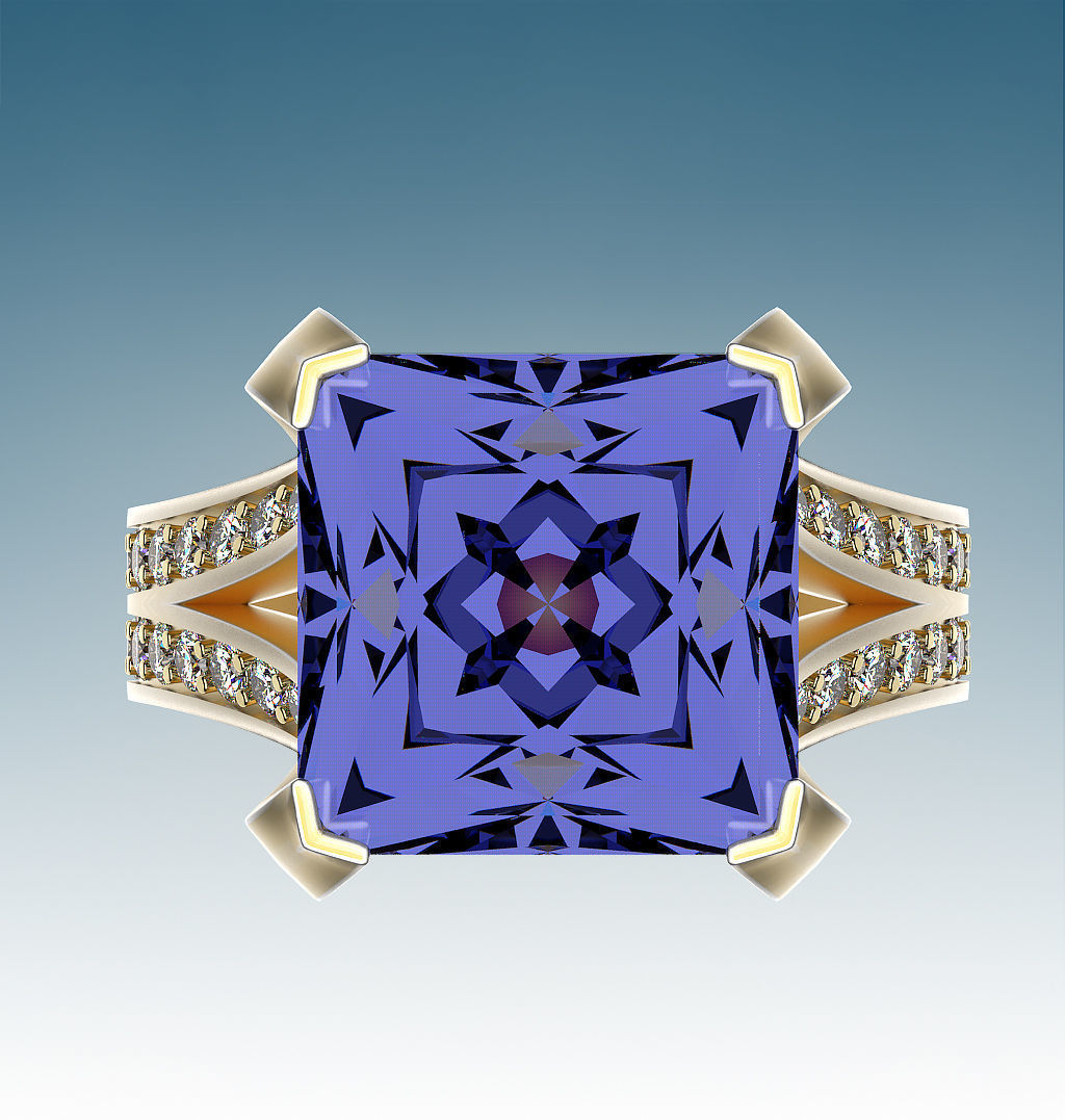 Ring Four Ribbons 3D print model_2