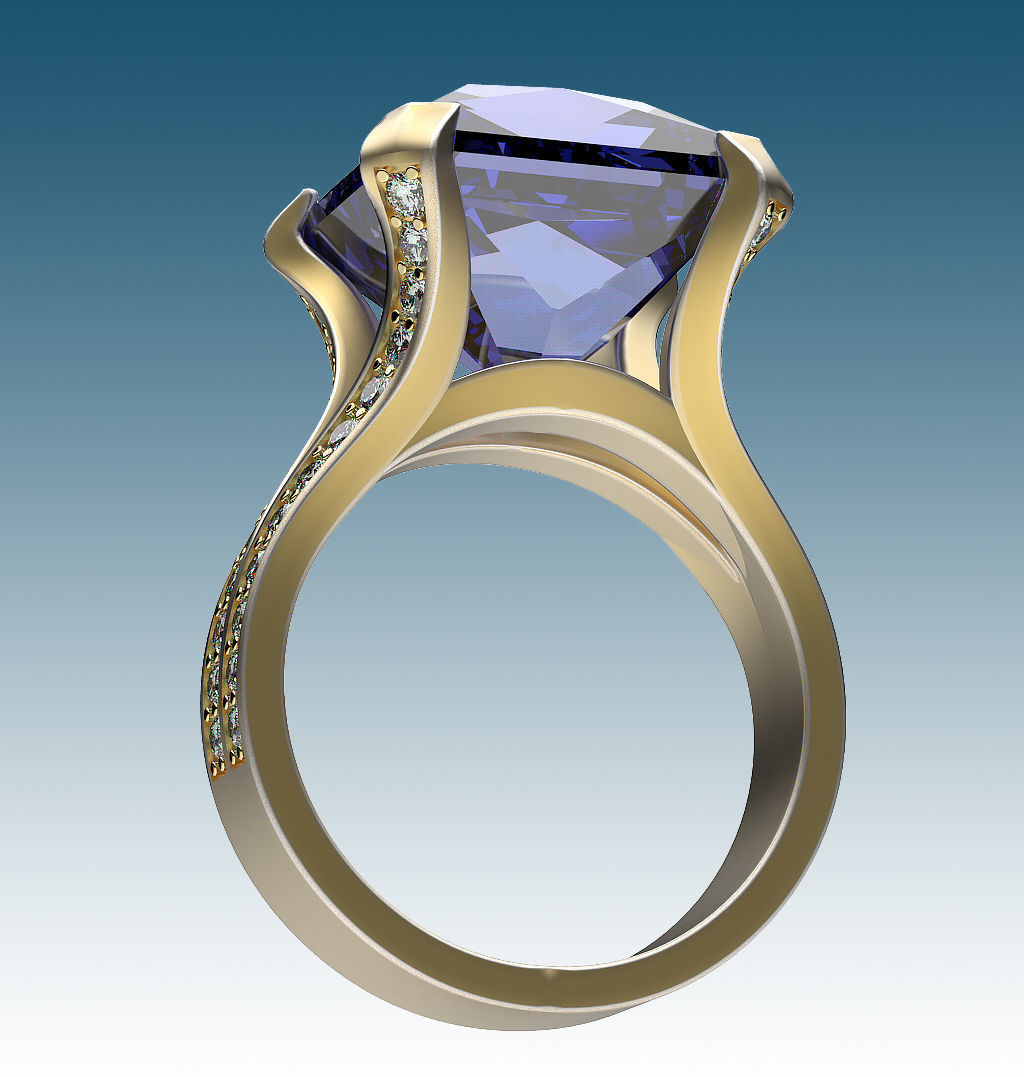 Ring Four Ribbons 3D print model_5