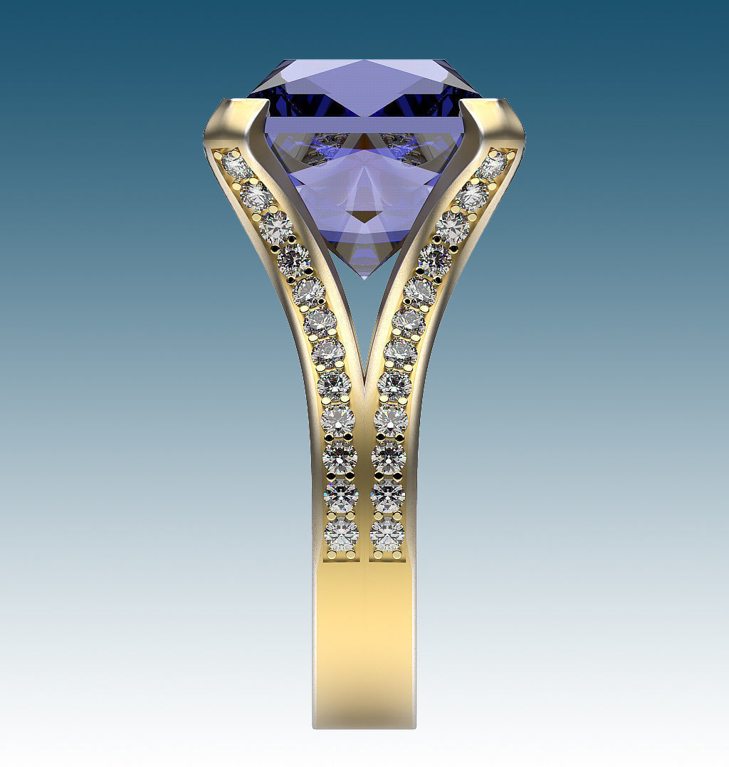 Ring Four Ribbons 3D print model_3