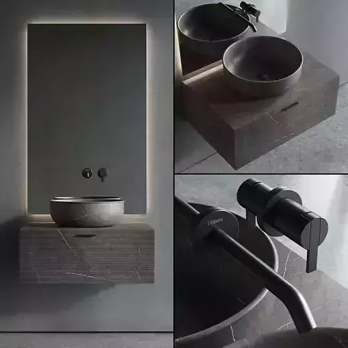 Inbani Grate Vanity Unit Set 1 Low-poly 3D model