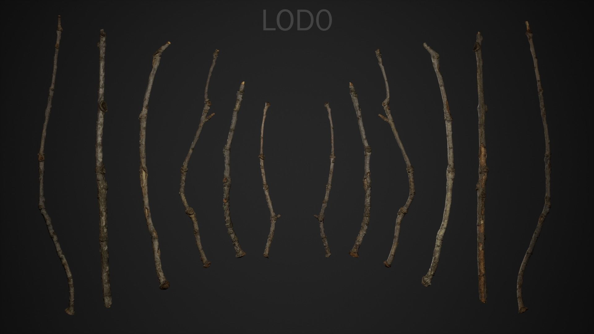 Oak Branches 4K Photoscanned Low-poly 3D model_2