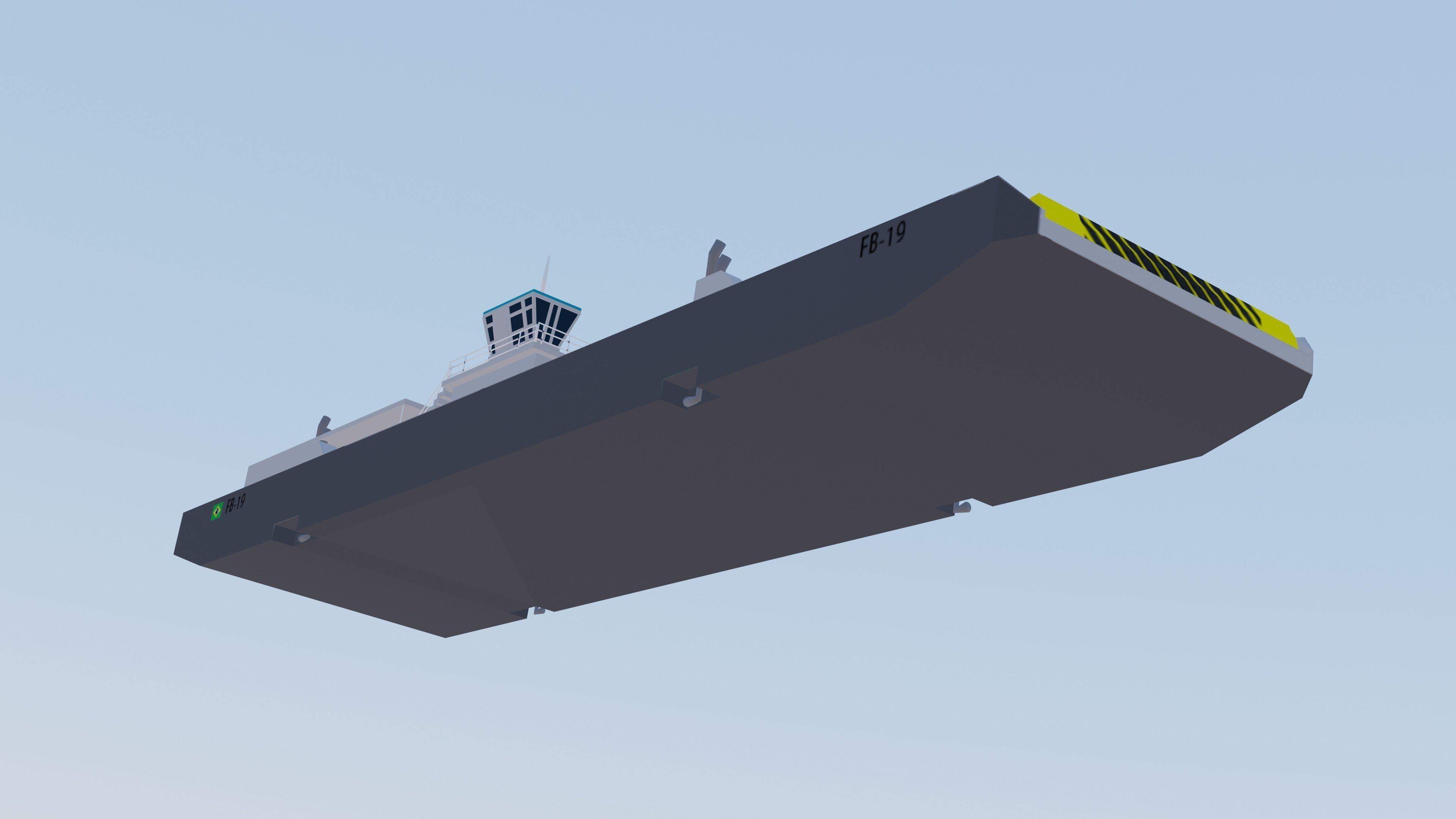 Balsa Ferry Santos Brazil Low-poly 3D model_4