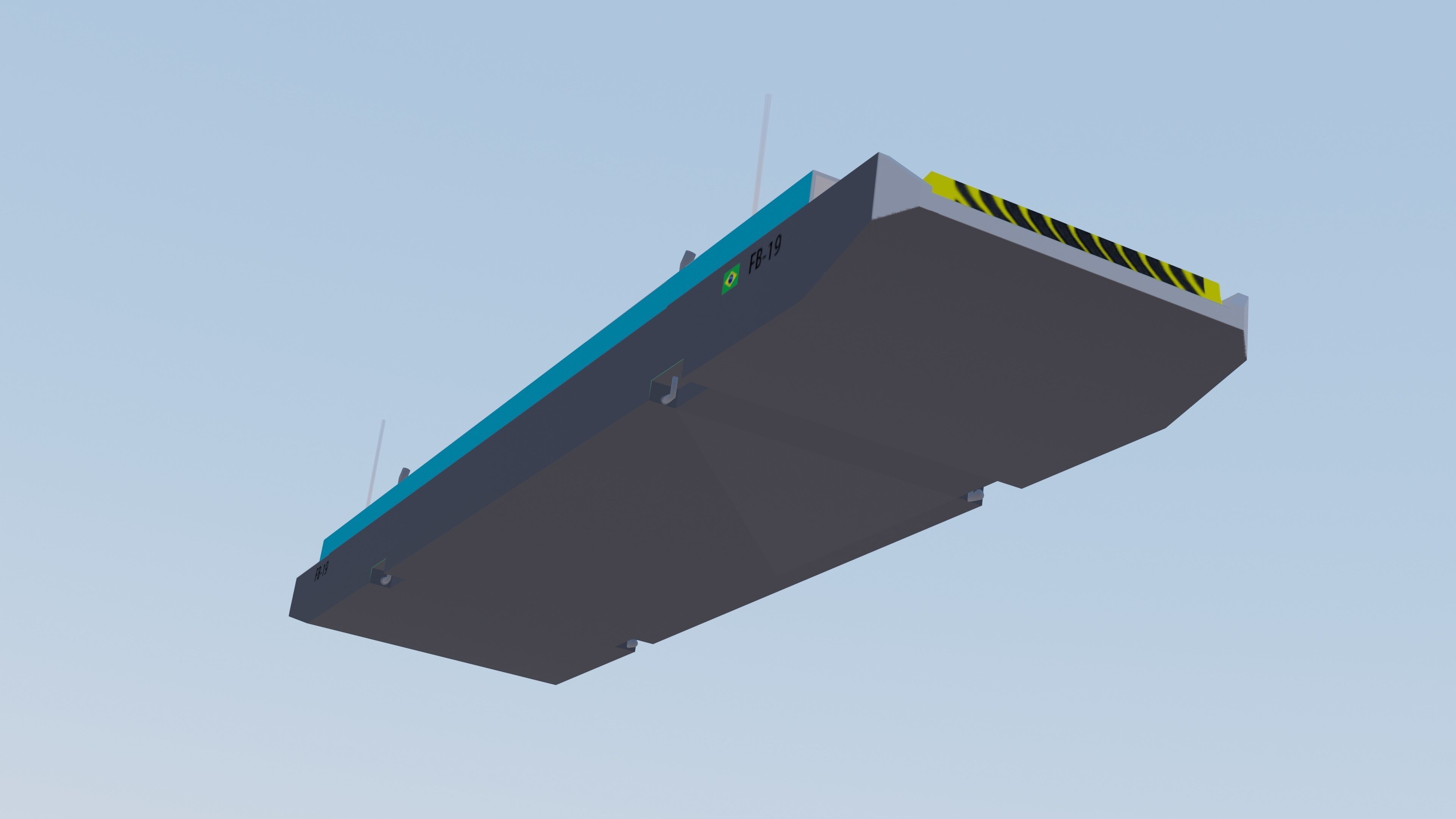 Balsa Ferry Santos Brazil Low-poly 3D model_6