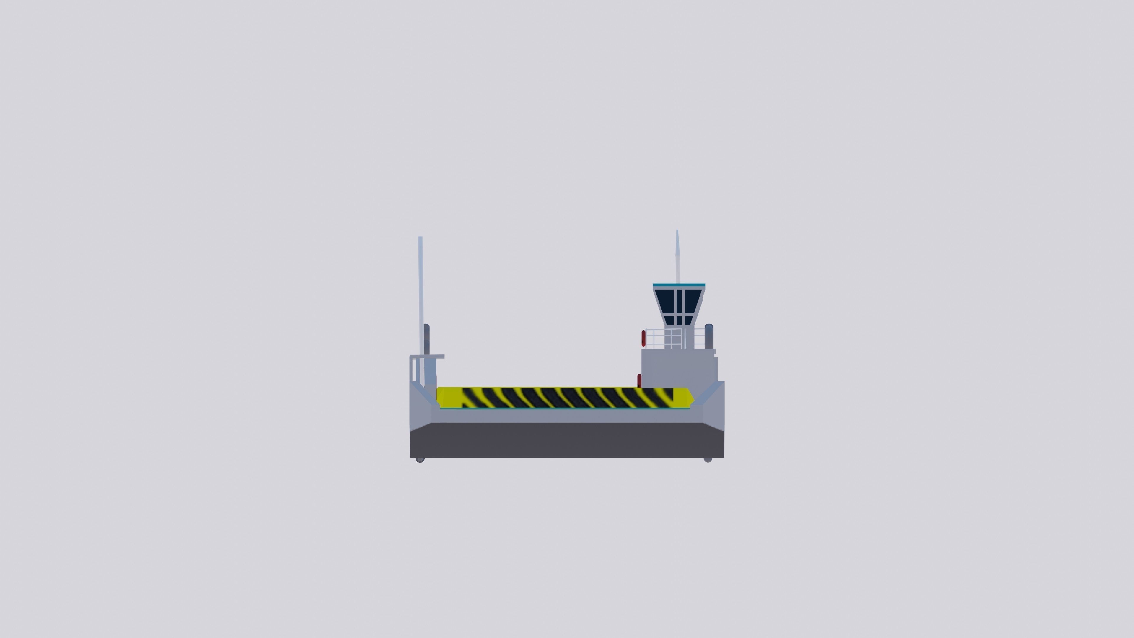 Balsa Ferry Santos Brazil Low-poly 3D model_12