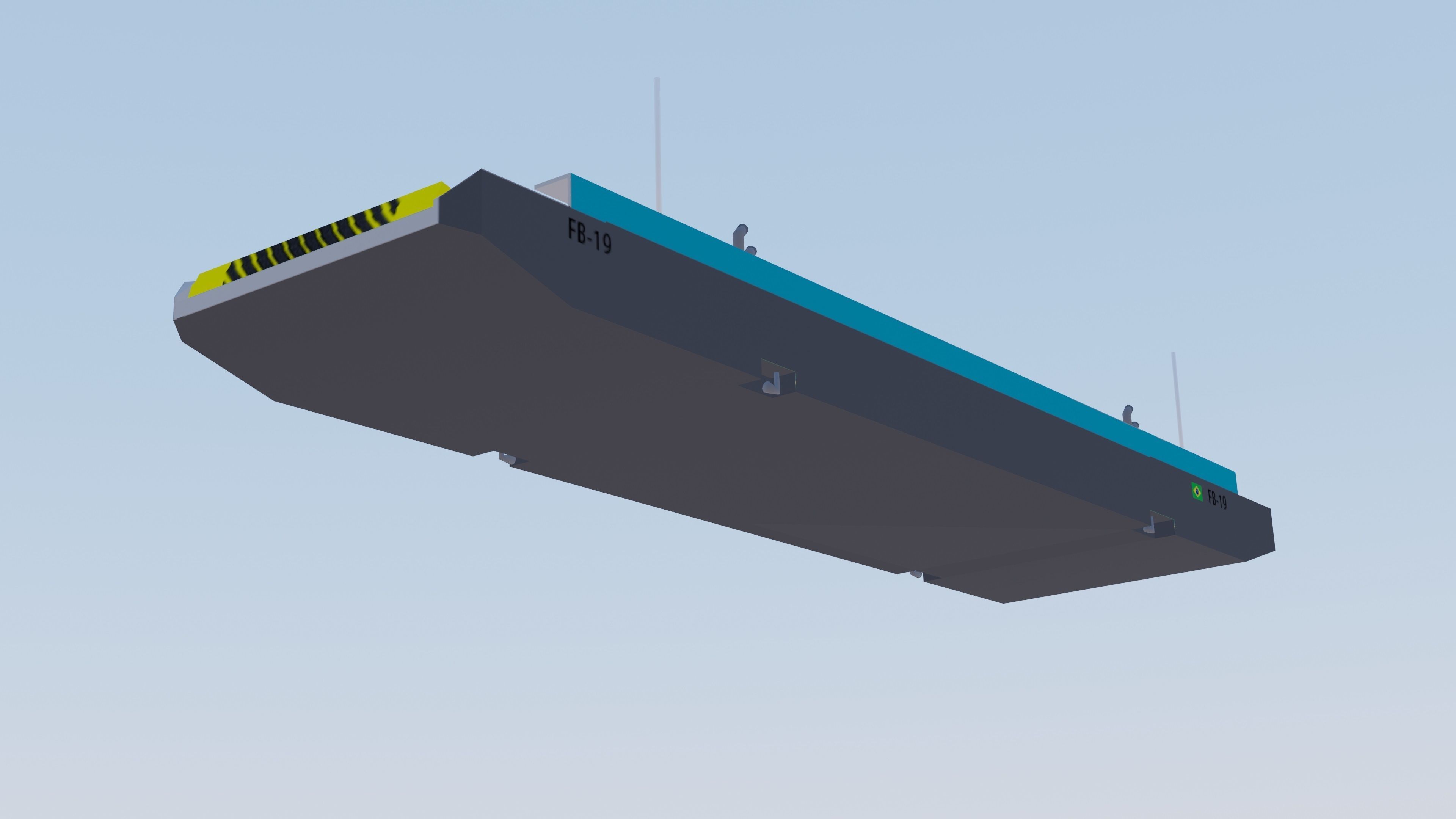 Balsa Ferry Santos Brazil Low-poly 3D model_5