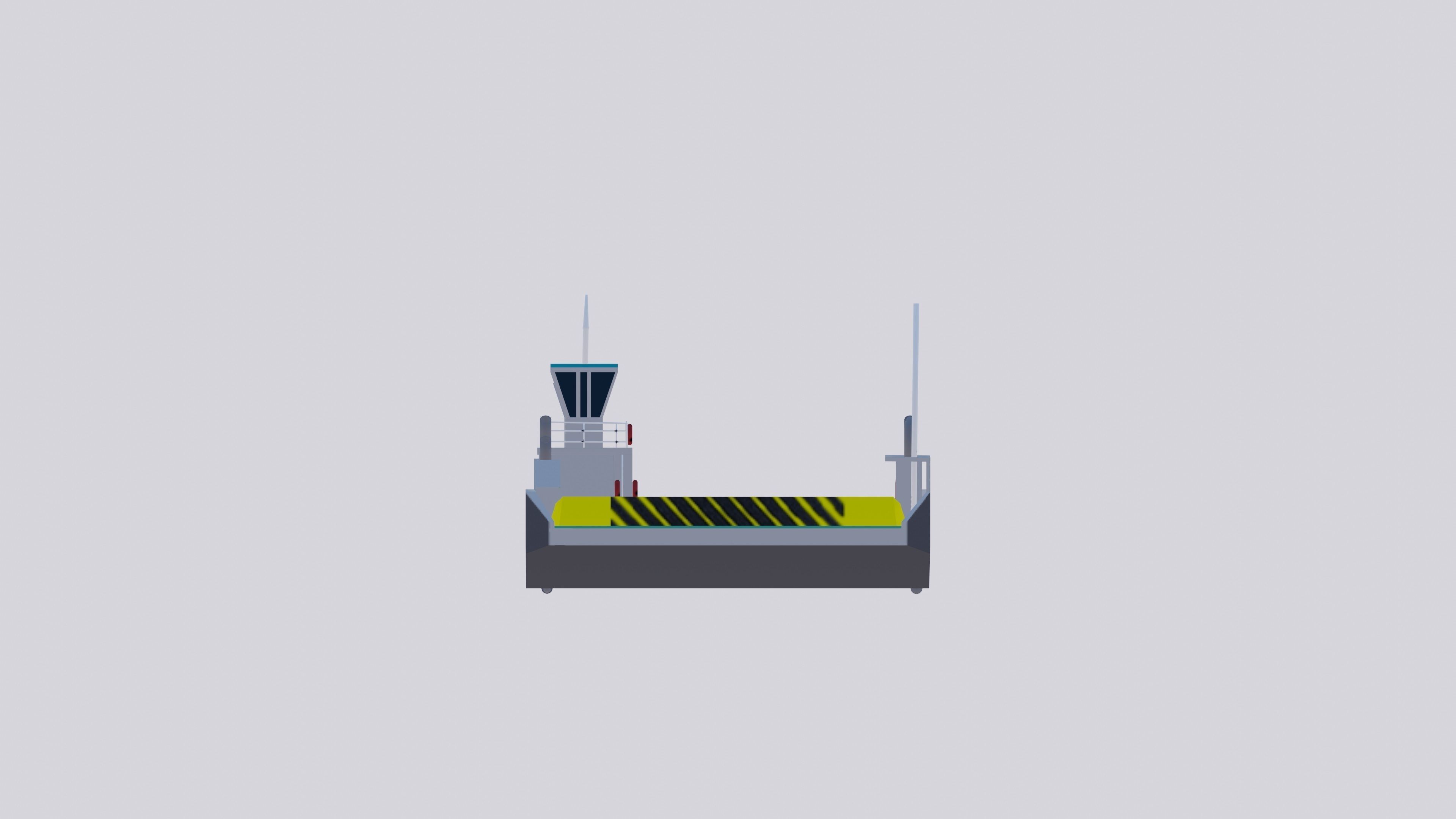 Balsa Ferry Santos Brazil Low-poly 3D model_13