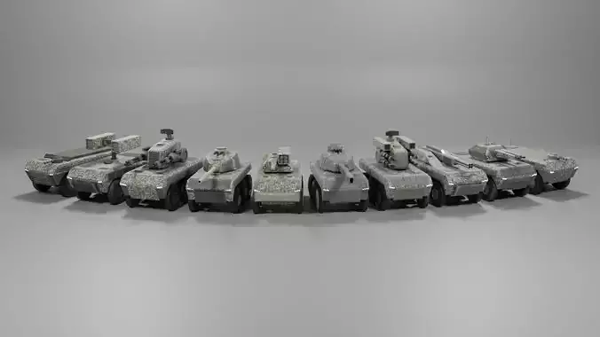 Low-Poly Armored Vehicles Pack Free low-poly 3D model