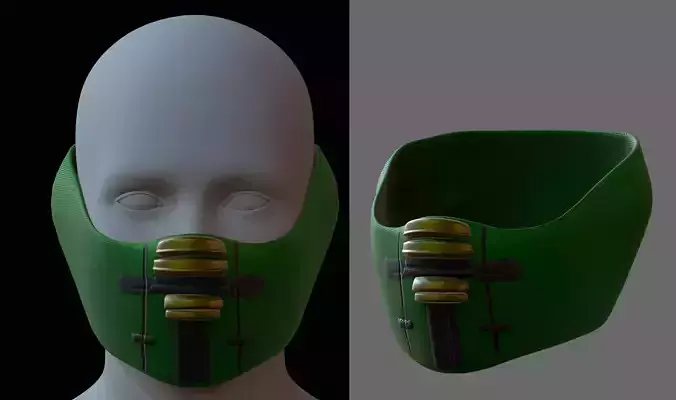 Gas mask helmet 3d model scifi Low-poly 