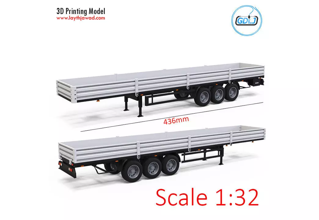 Trailer 1-32 Scale 3D print model_0