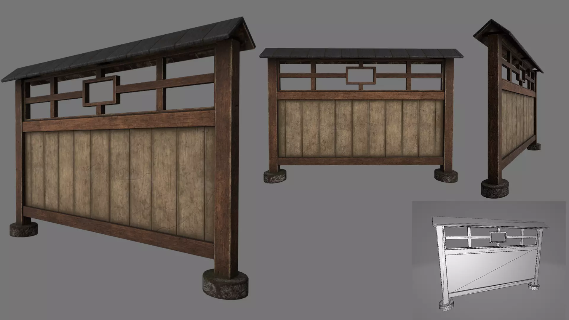 Cultural Fence - Japanese 3D model_0