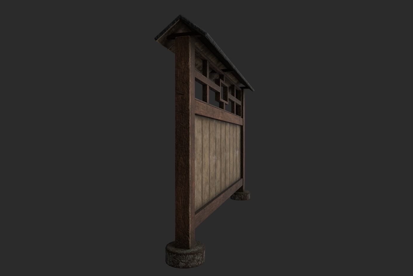 Cultural Fence - Japanese 3D model_4