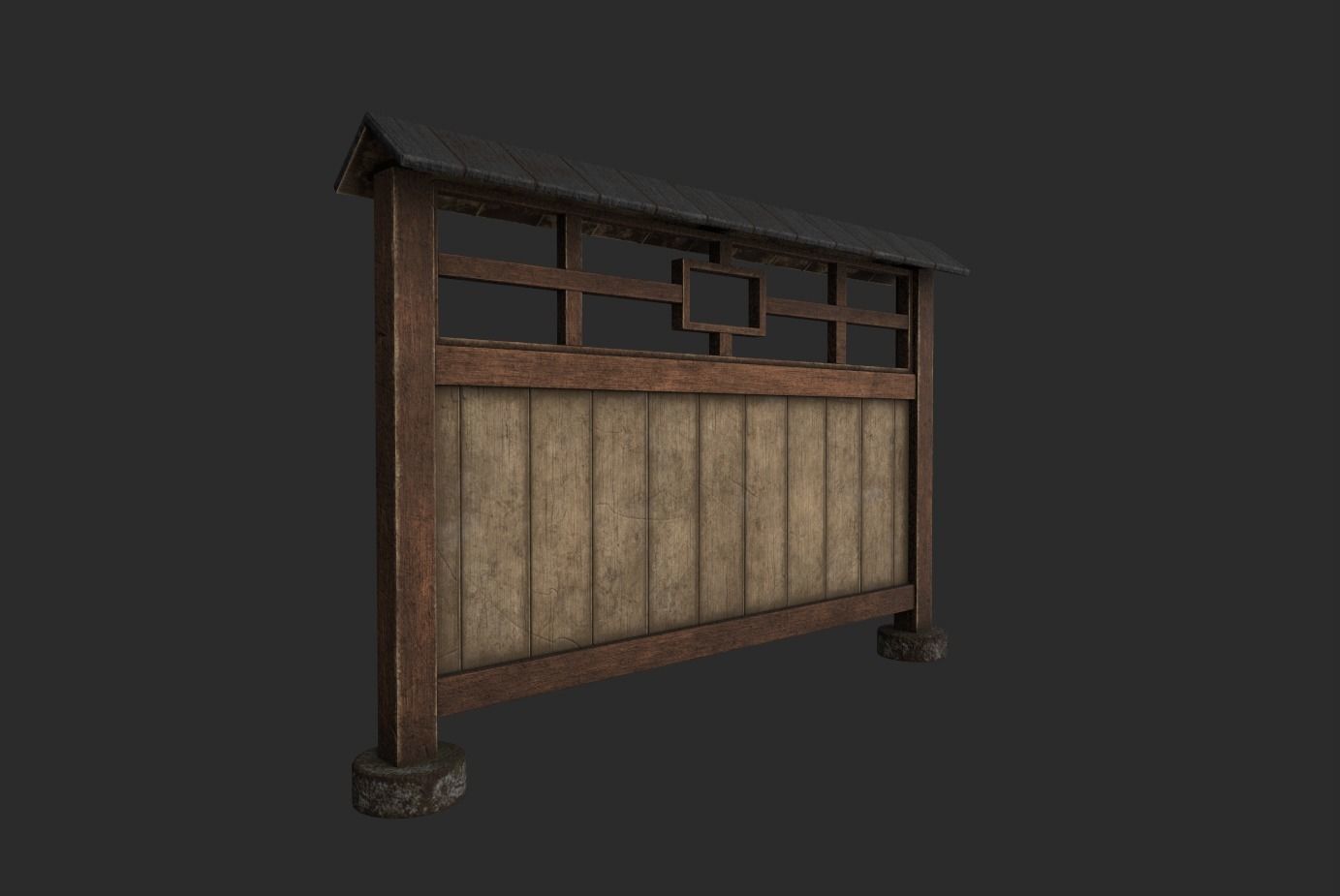 Cultural Fence - Japanese 3D model_2