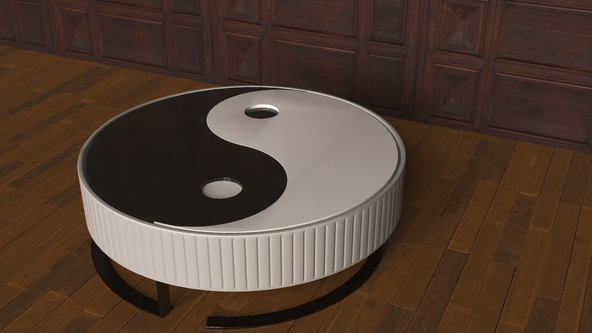 Coffee table  ying yang 3D model_2