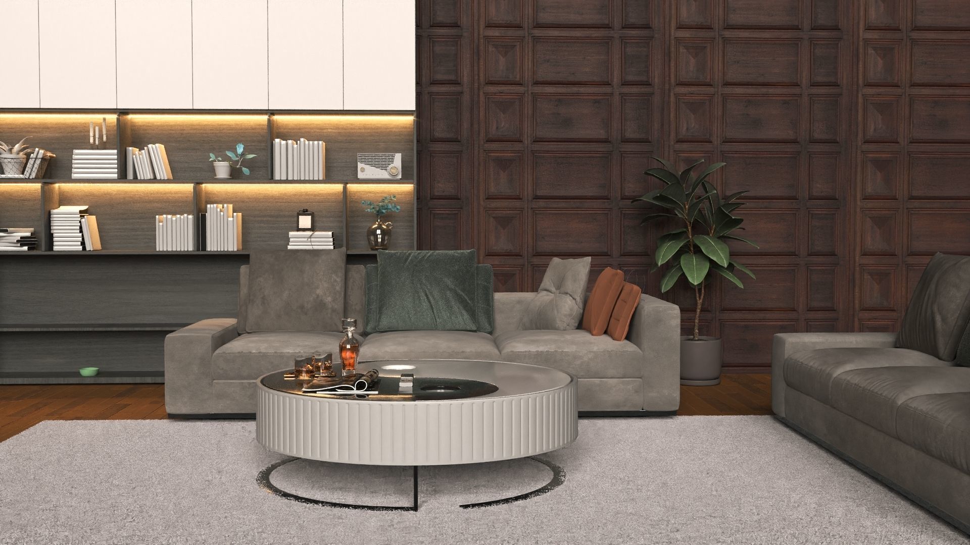 Coffee table  ying yang 3D model_3