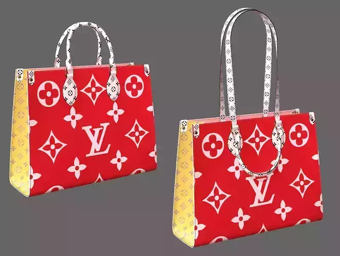 Louis Vuitton Bag Onthego Giant Monogram Red Pink Low-poly 3D model