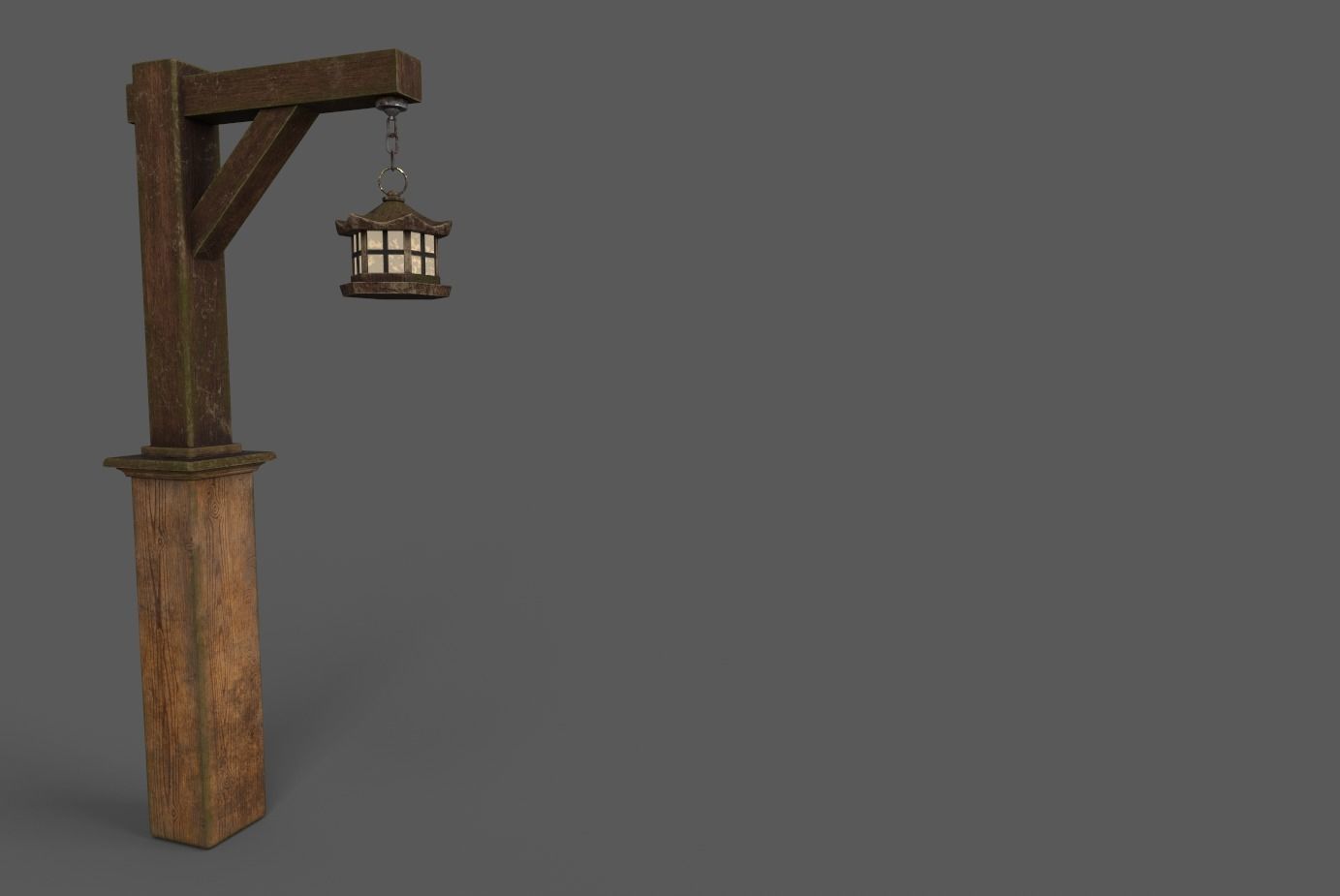 Cultural Light Post Japanese 3D model_4