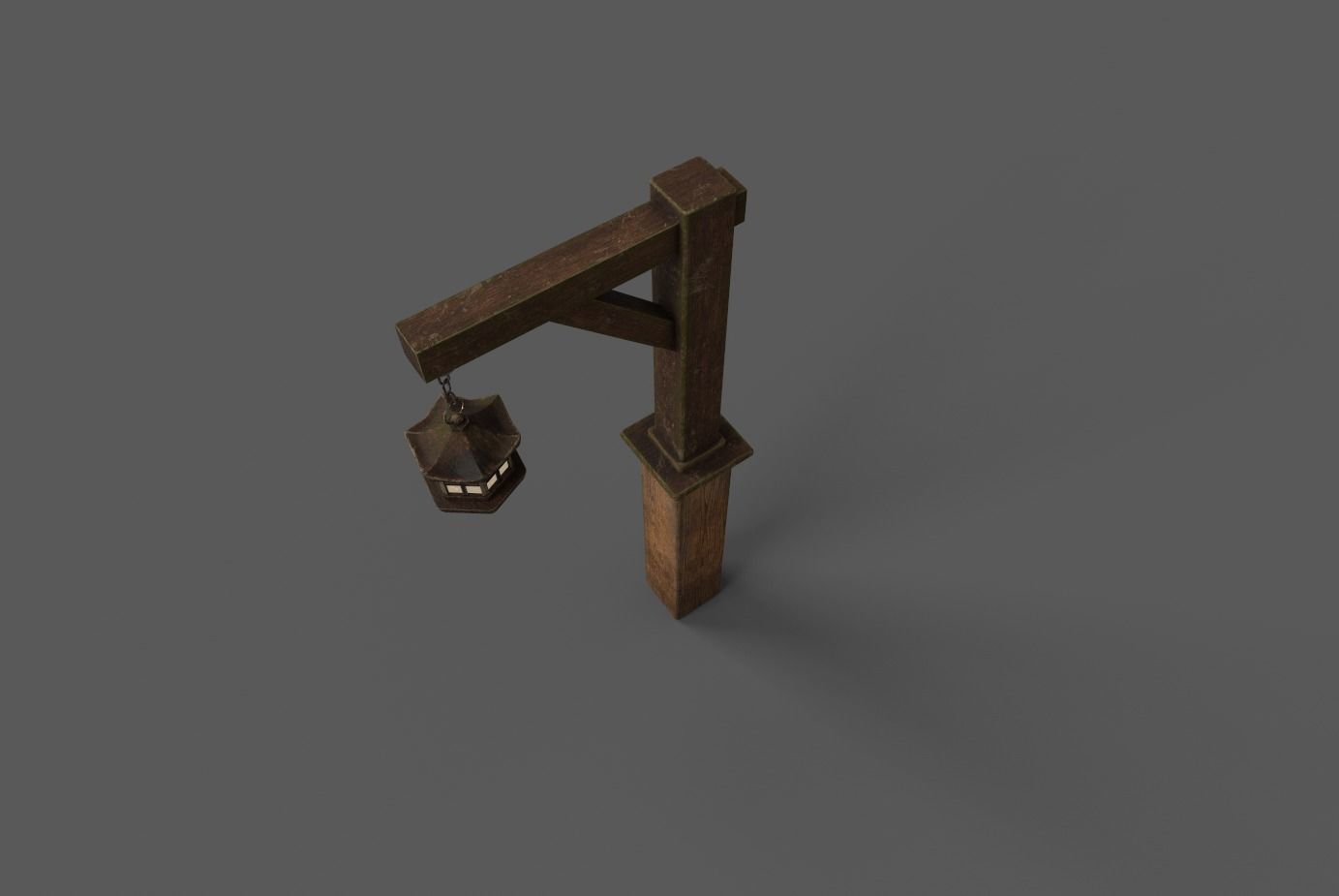 Cultural Light Post Japanese 3D model_7