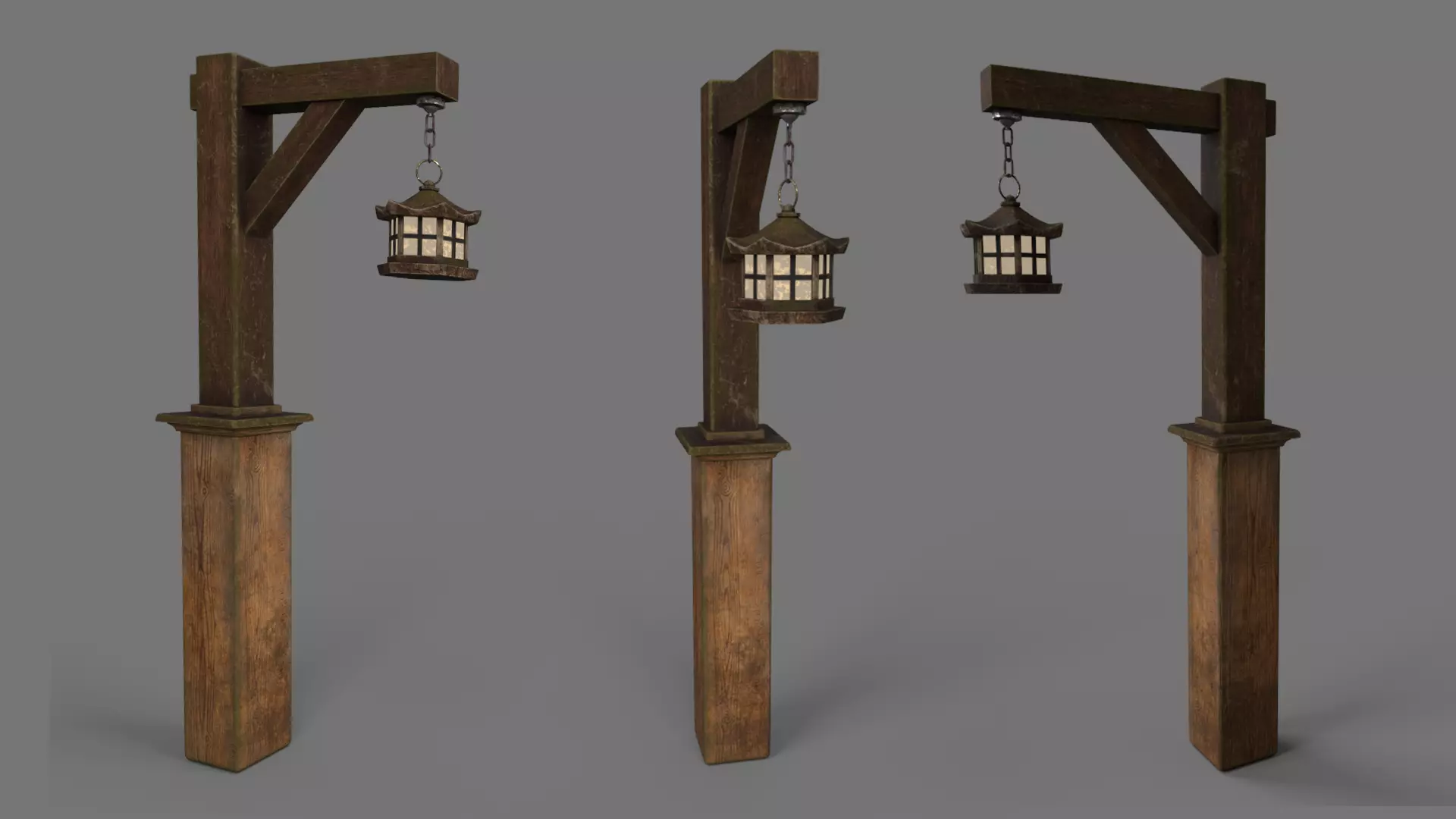 Cultural Light Post Japanese 3D model_0
