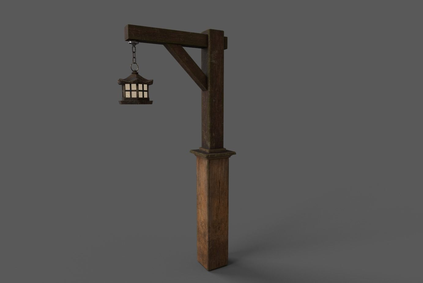 Cultural Light Post Japanese 3D model_6