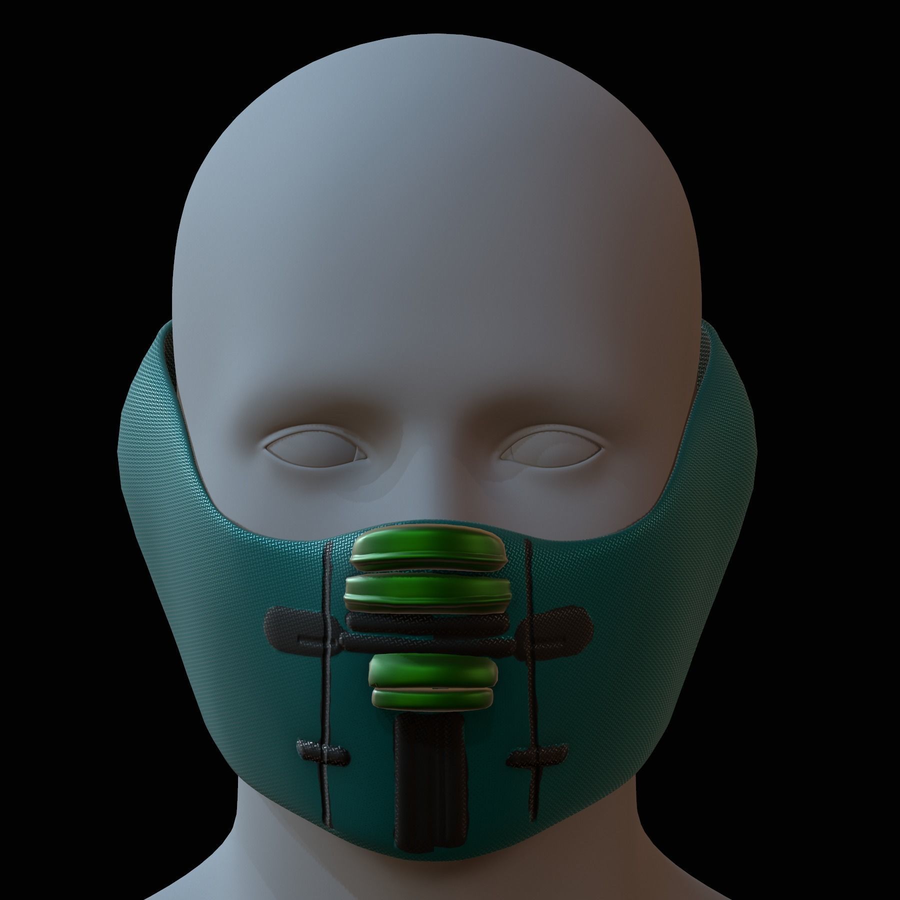Gas mask helmet 3d model scifi Low-poly Low-poly 3D model_2