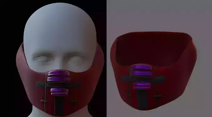 Gas mask helmet 3d model scifi Low-poly 