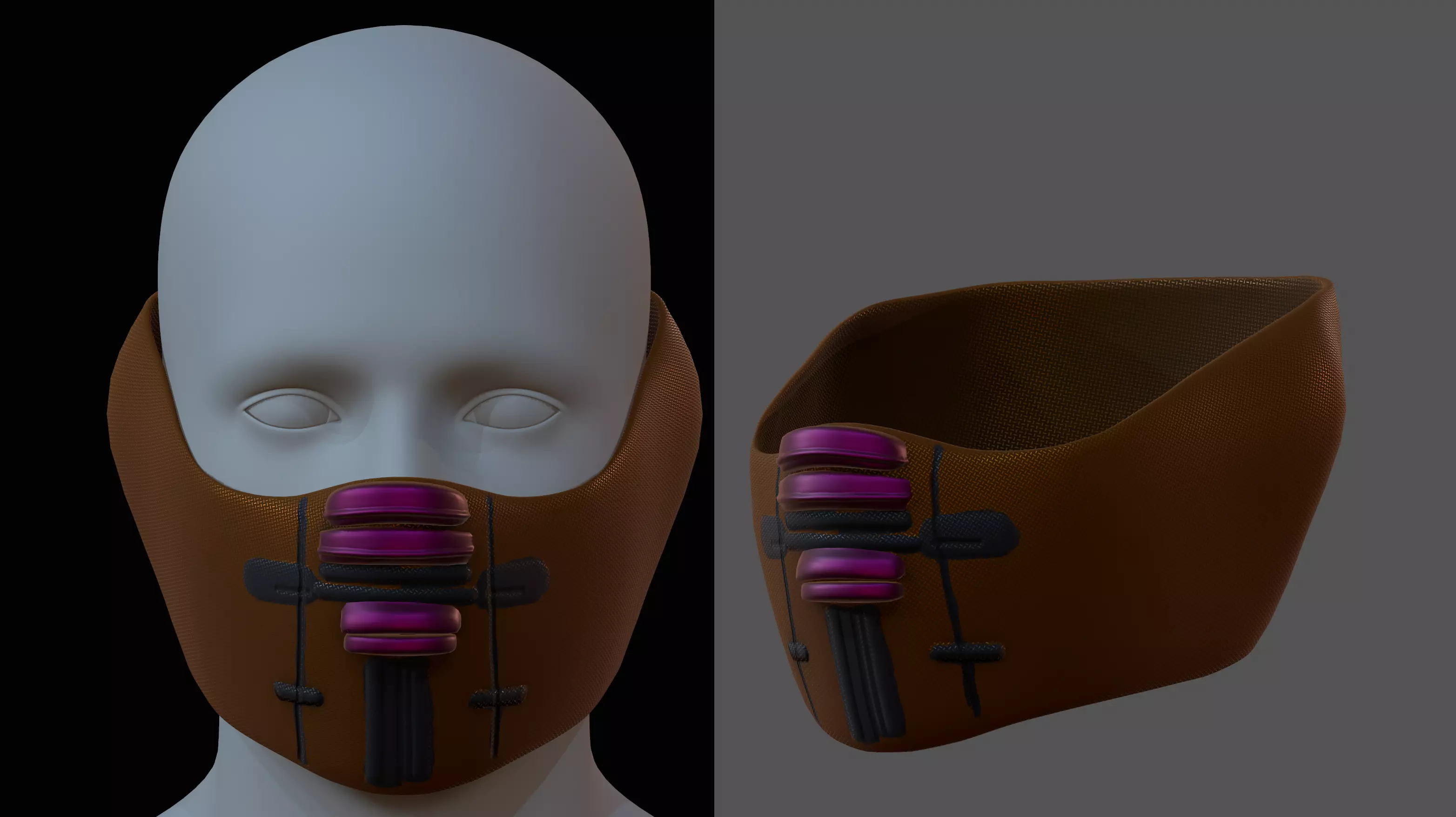 Gas mask helmet 3d model scifi Low-poly Low-poly 3D model