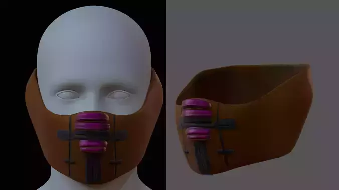Gas mask helmet 3d model scifi Low-poly 