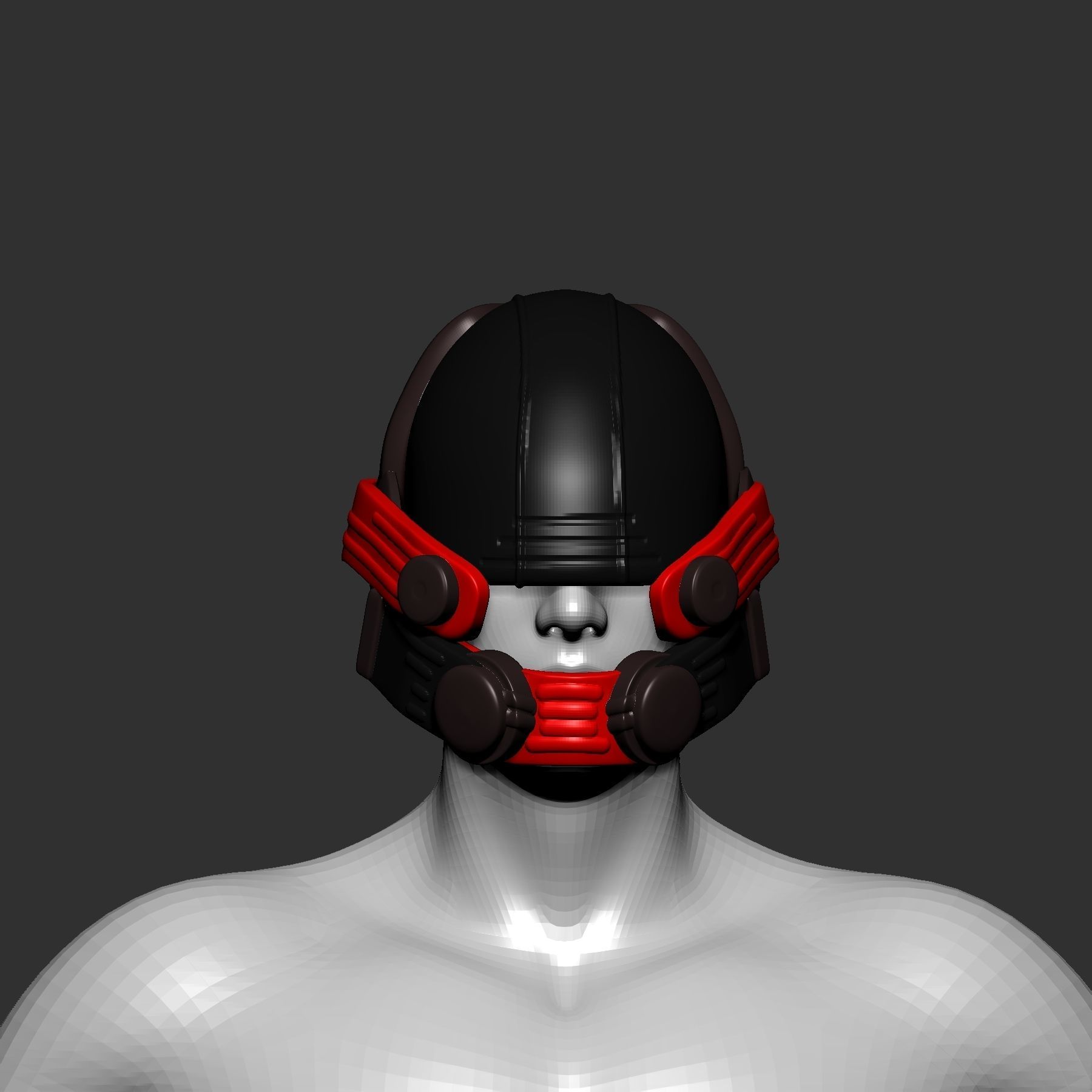 helmet high poly sculpt 3d printable Low-poly 3D model_1