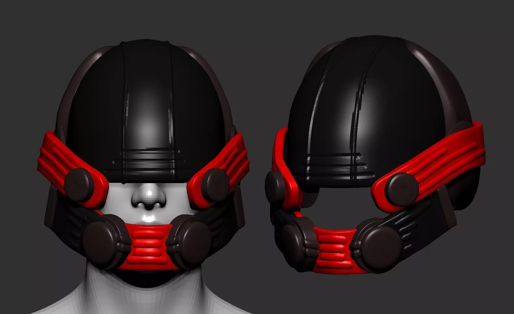 helmet high poly sculpt 3d printable Low-poly 3D model_0