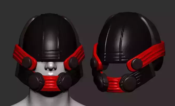 helmet high poly sculpt 3d printable 