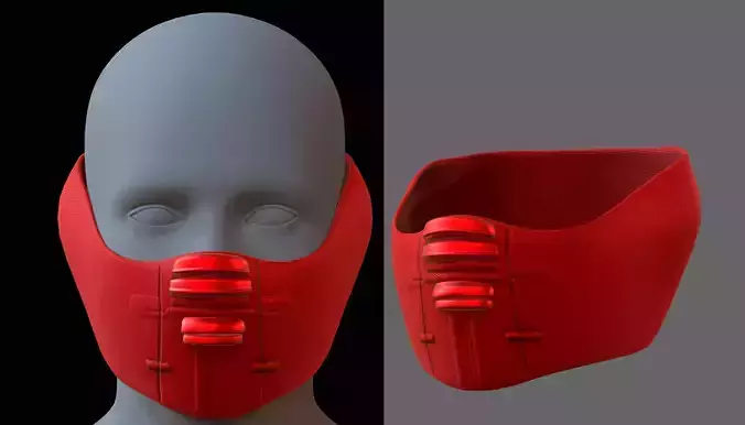 Gas mask helmet 3d model scifi Low-poly 