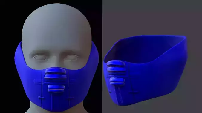 Gas mask helmet 3d model scifi Low-poly 