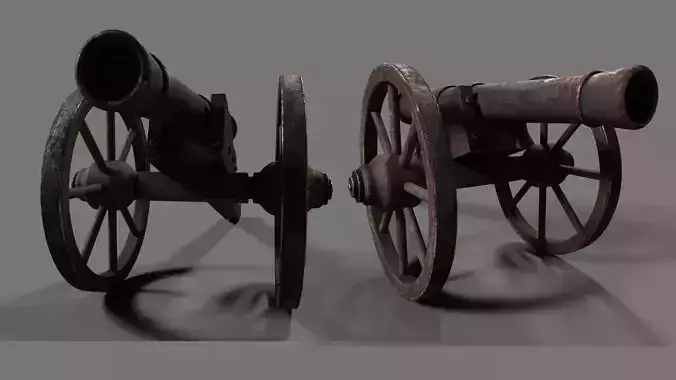 Old Western Cannon 3D model