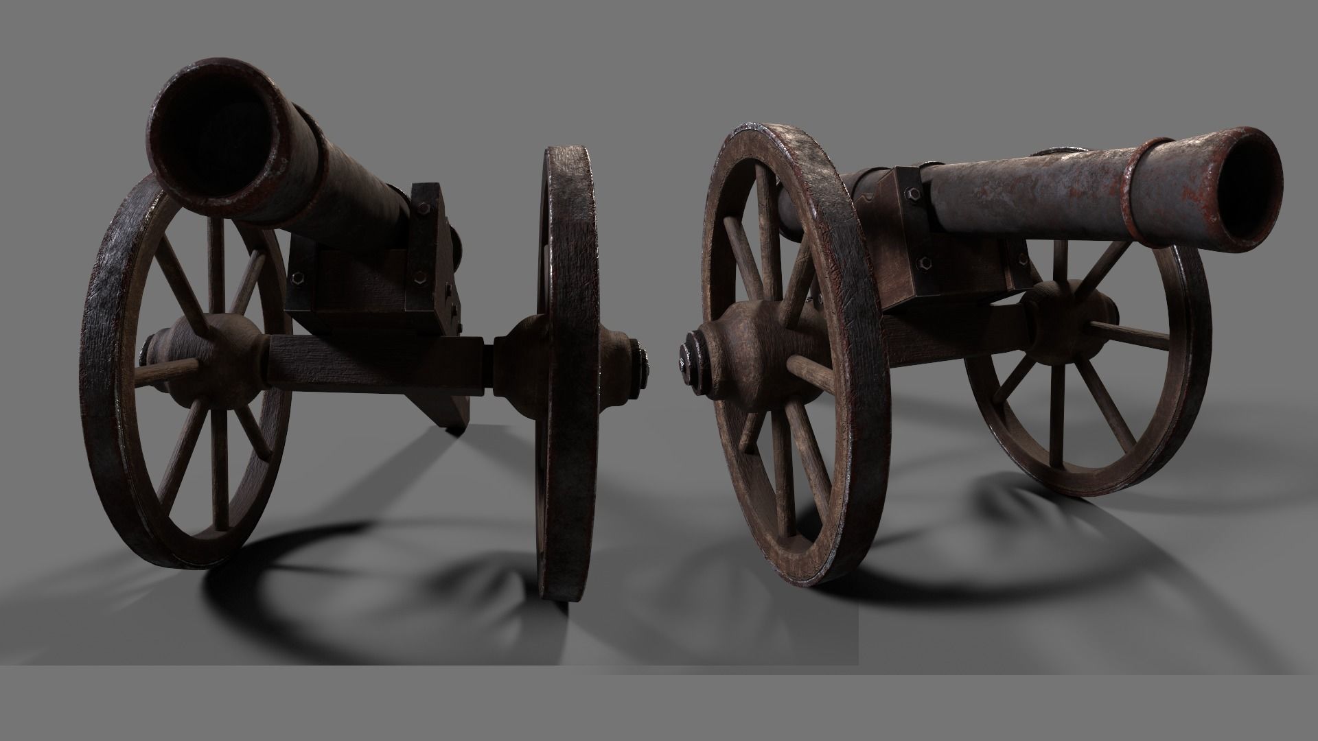 Old Western Cannon 3D model CGTrader